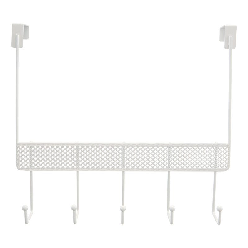 Steel Over-the-Door 5 - Hook Wall Mounted Coat Rack