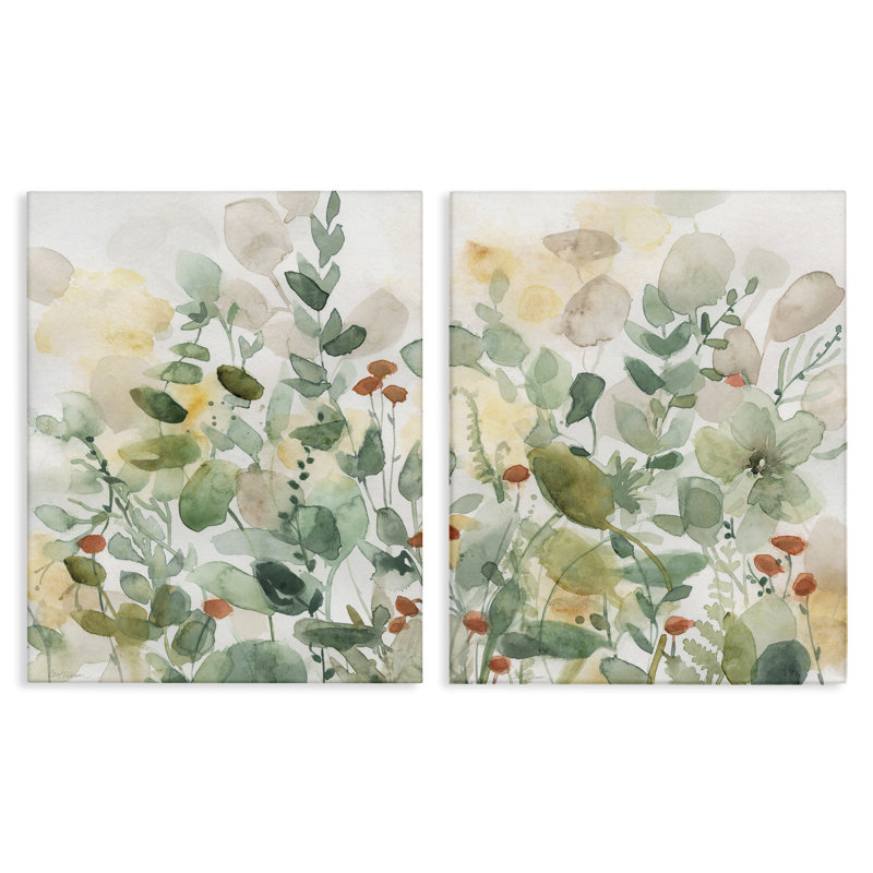 «Stupell Industries Botanical Garlands», ensemble de 2 reproductions d'art sur toile par Carol Robinson, H 20 po x l 16 po