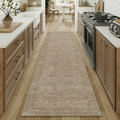 Machine Washable Oriental Area Rug For Living Room With Non-Slip Backing