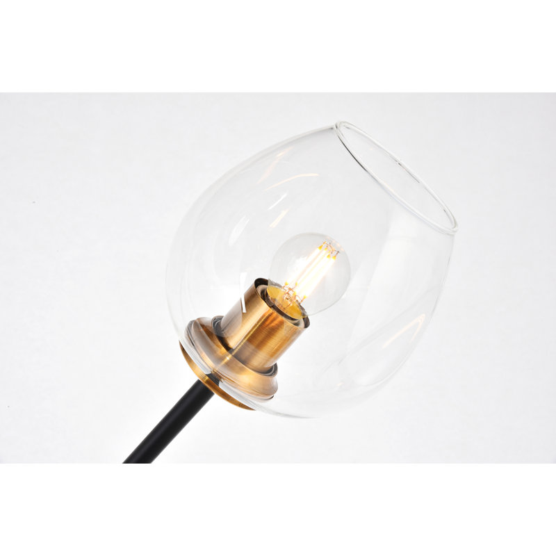 Kalish 11-Light Dimmable Sputnik Chandelier , Light Antique Brass/Flat Black