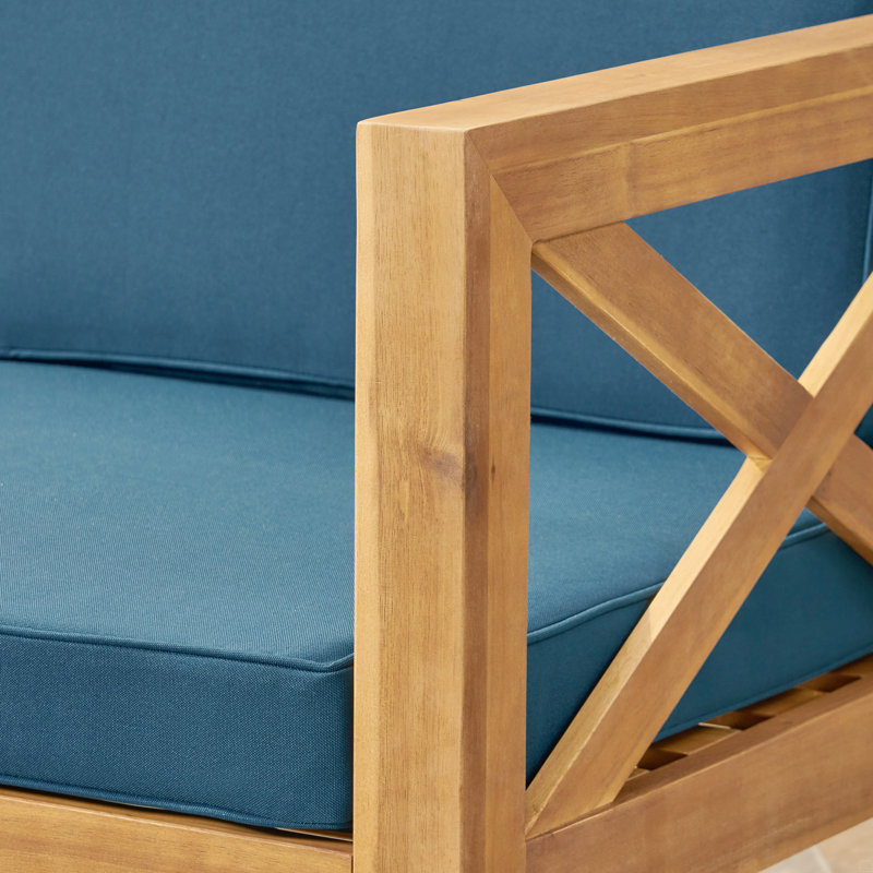 Alcove Lshape Sofa Set, Blue, Teak