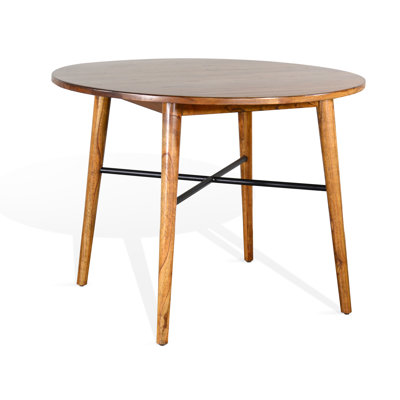 Round Solid Wood Top Dining Table