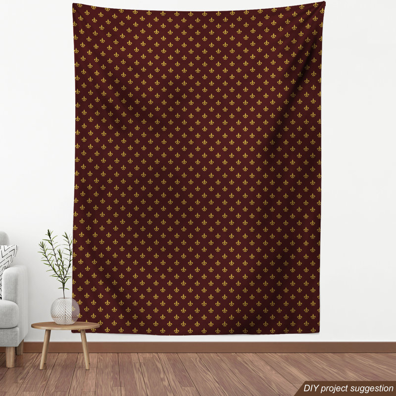 Tissu fleur de lys, H 36 po x l 58 po x P 1 po