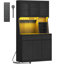 Kitchen Cupboard with LED & Power Outlet, Tall Kitchen Cabinet with Countertop & 2 Drawers, Sideboard Storage Cabinet, Adjustable Shelves, for Dining Room, 40 x 100 x 180 cm-123495719