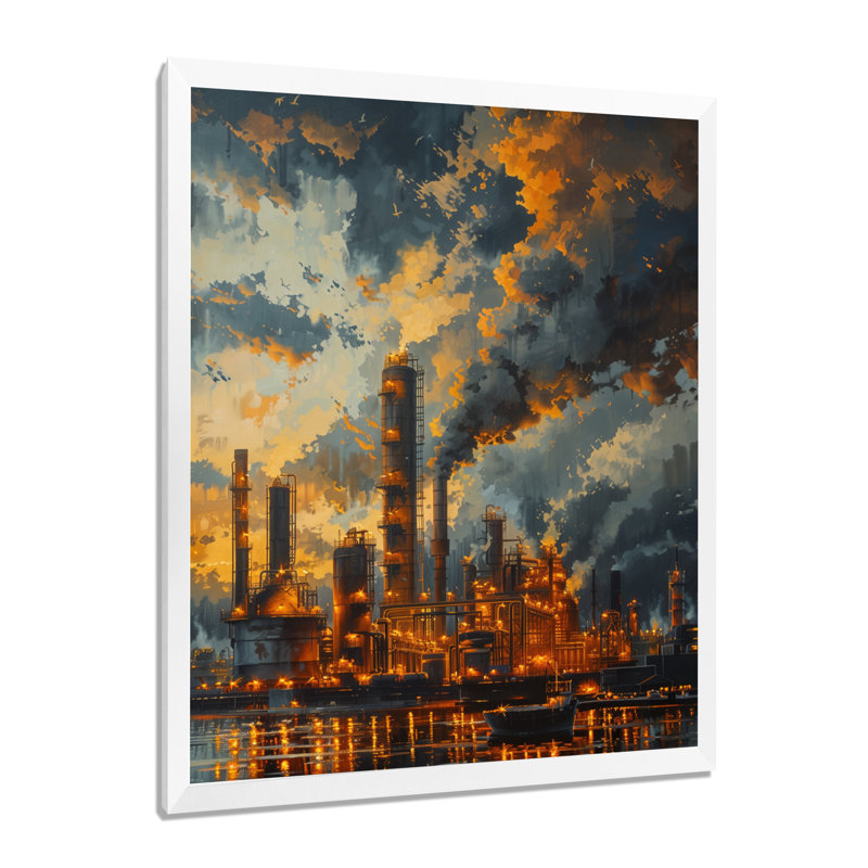 Salon d'art mural Kulsum - Factories, Toile encadrée blanche avec une seule photo, H 40 po x l 30 po x P 1,5 po