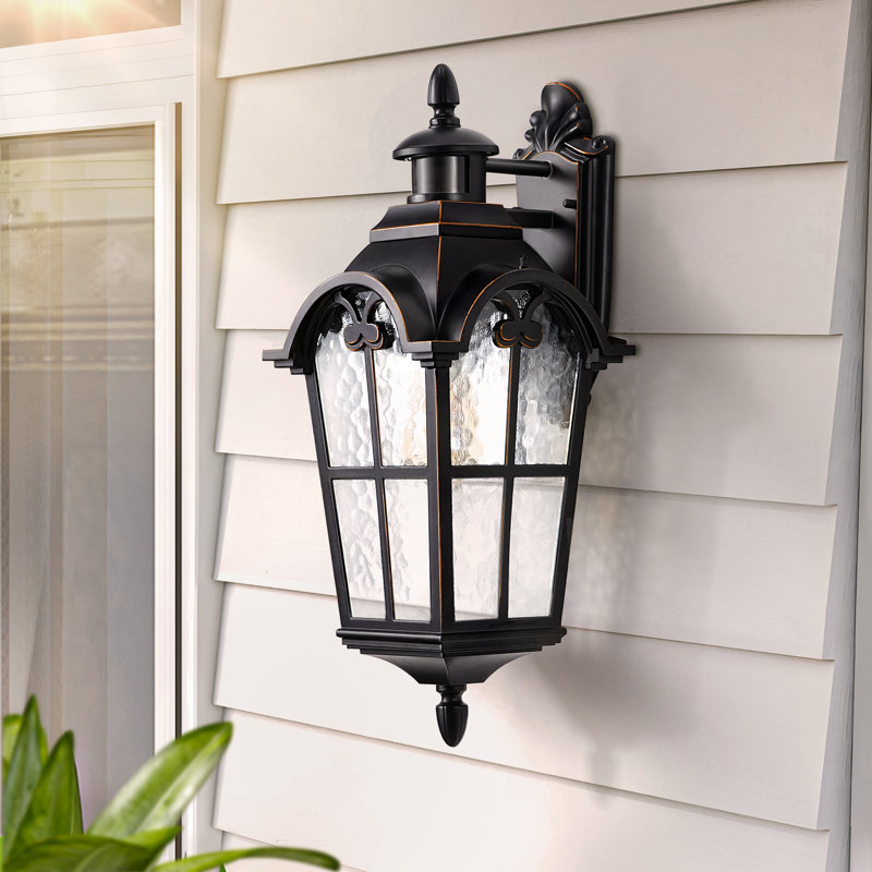 Antunes Aluminum Wall Light With Dusk to Dawn and Motion Sensor, 20.16" H x 7.87" W x 6.9" D