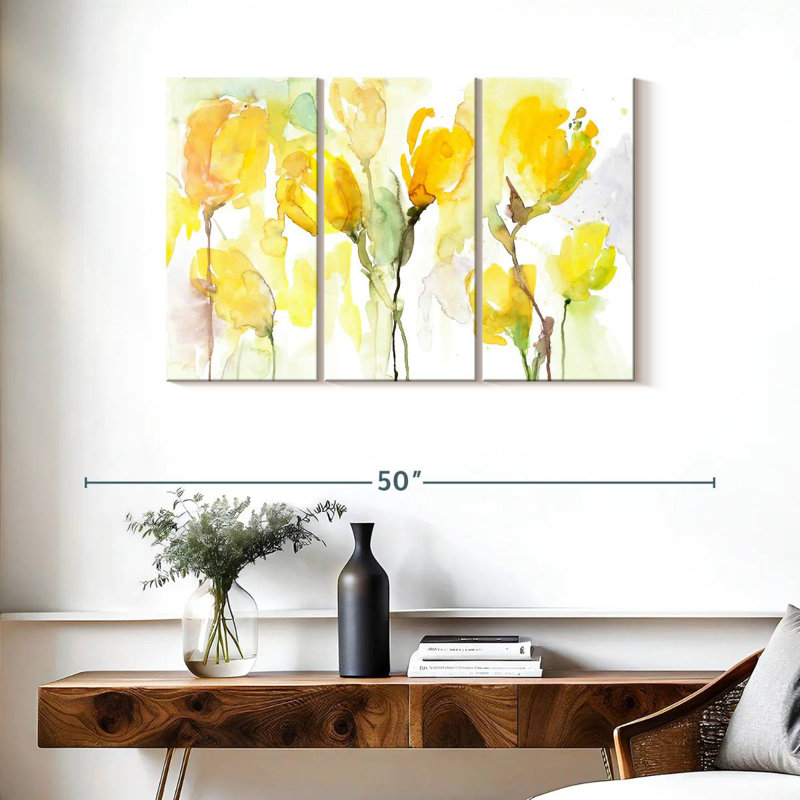 Avery Yellow Garden, 24" H x 38" W