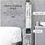Grande armoire de rangement pour salle de bain, tour à linge autoportante avec 2 tablettes ouvertes et 2 armoires à portes