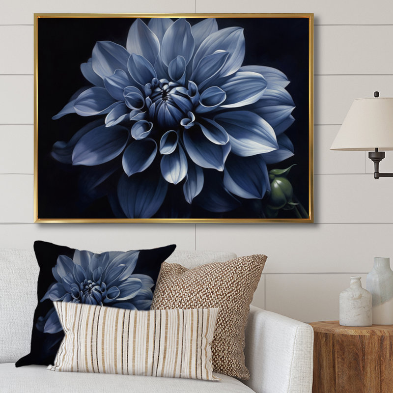 «Black Black Dahlia Garden Palette II», reproduction sur toile, White Picture Framed, 30" H x 40" W