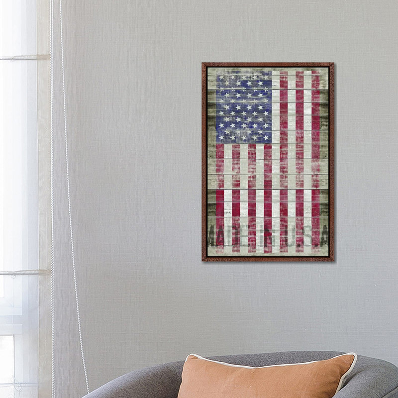 American Flag II by Diego Tirigall - Print on Canvas, 66.04 cm H x 45.72 cm W, Classic Wood Framed