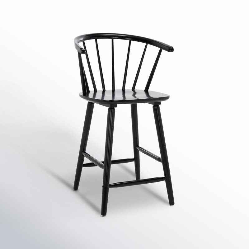 Set of 2 Sheffield Solid Wood Stools, Counter Stool (23" Seat Height), Black