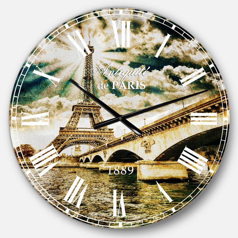 Horloge murale Paris Tour Eiffel et pont Iena, Moyen