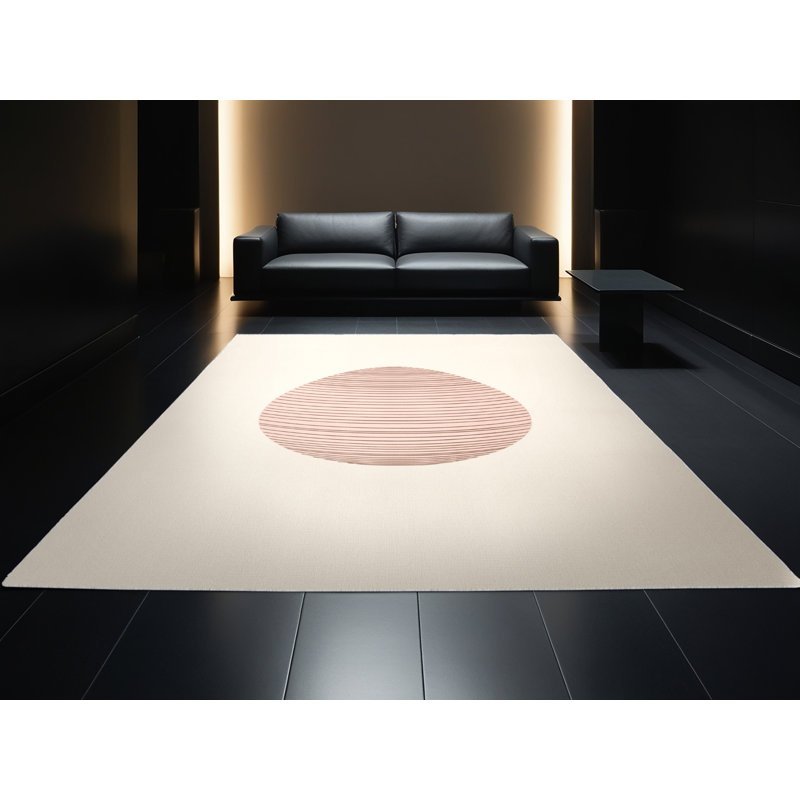 Tapis beige moderne et contemporain lavable à la machine Myrtlewood, 4 x 6
