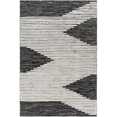 Tapis gris anthracite en laine tissé à la main Williamsburg