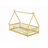 Tent-Shaped Floor Bed,Teepee Bed With Guardrails,Slats-1889085509