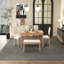 Ensemble de salle à manger extensible 6 pièces 6 pièces: table de ferme rustique de 59 à 72 po et 4 chaises + banc, pieds rétro sculptés-1728701506