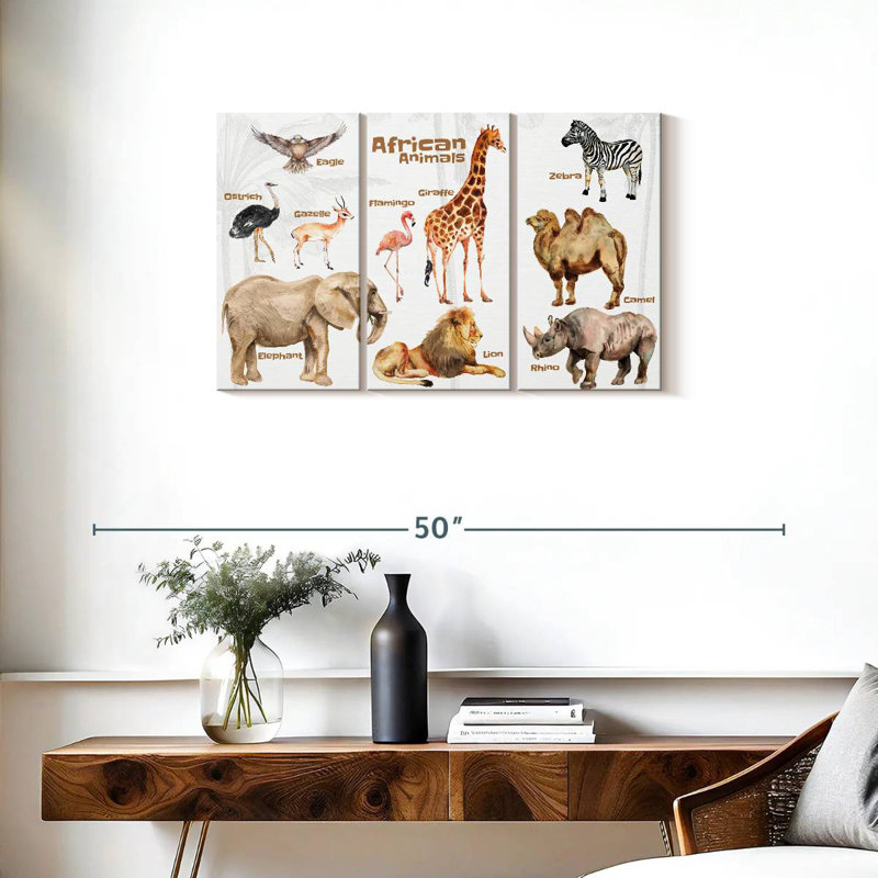Brampt African Animals Chart, 20" H x 33" W