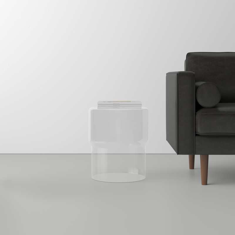 Clear Round Glass Modern End Table
