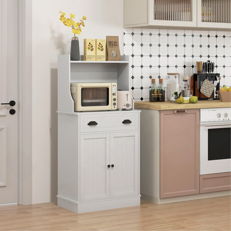 Élégante armoire à micro-ondes avec options de rangement polyvalentes pour la maison