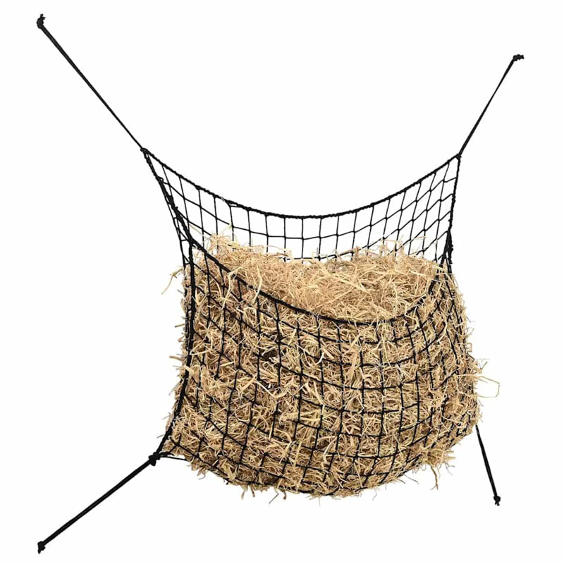 Vidaxl Hay Net Set Of 2 Polypropylene 29.5 X 19.7 In Foldable, Black