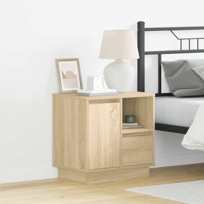 Bedside Cabinet With Drawer 2 Pcs 50 X 34.5 X 50 Cm, Sonoma Oak