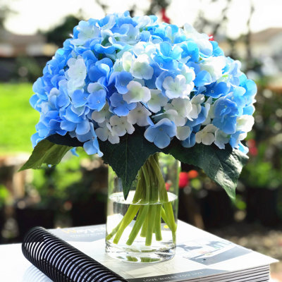 Silk Hydrangea Arrangement in Vase