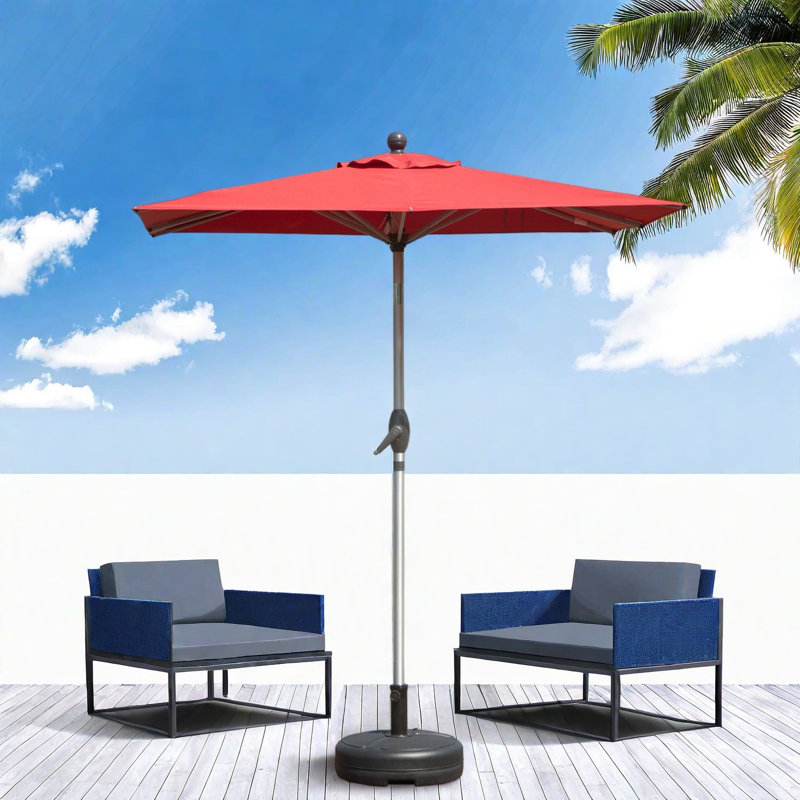 70.87 " W Rectangular Tilt and Adjustable Height Market Umbrella with Crank Lift