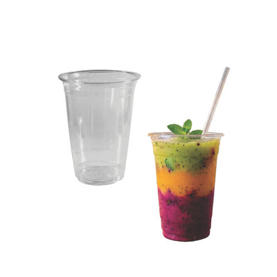 Smoothies à café glacé 12 oz avec couvercles plats Ecoqualité (1000)