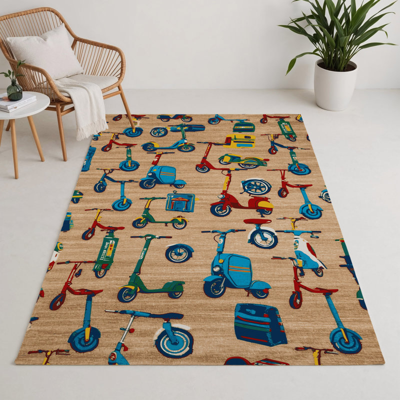 Tapis intérieur et extérieur brun Transport, Rectangle 5 pi x 7 pi