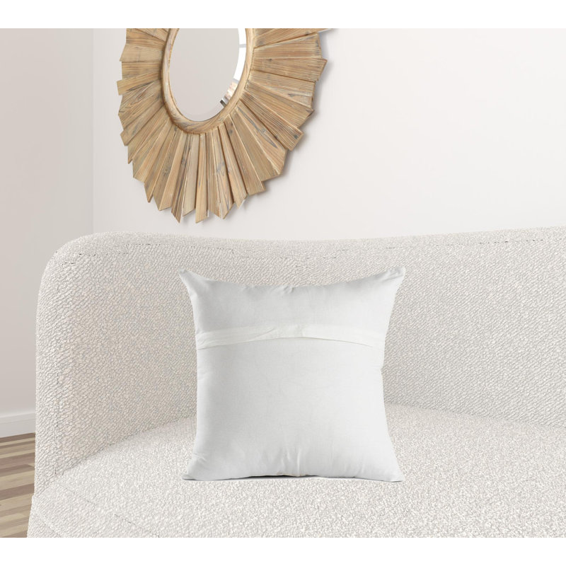 Gray and Cream Patchwork Cotton Silk Throw Pillow