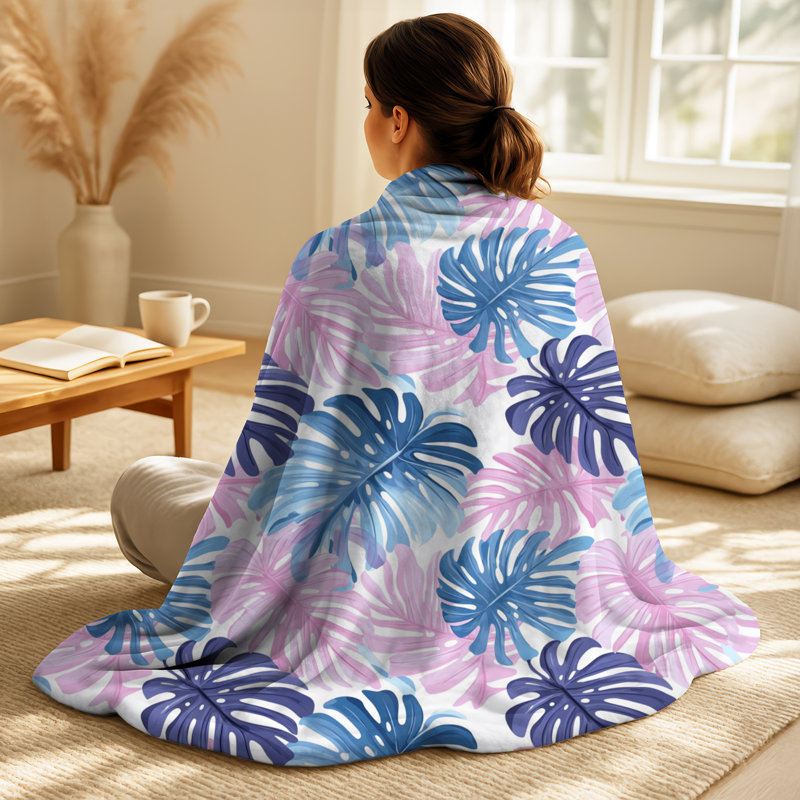 Joli ado Tropics I, Motif floral bleu