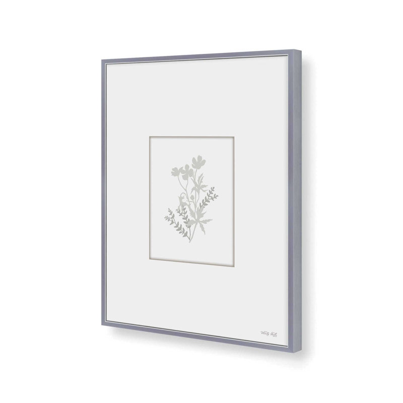 «Botanical Silhouette II» par Cindy Jacobs, reproduction d'art, L 24 po x H 32 po, Argent, Impression encadrée