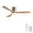 52 inch Mordern Cozy Natural Style Solid Wood Low Profile Flush Mount Intergrated LED Ceiling Fan with Light