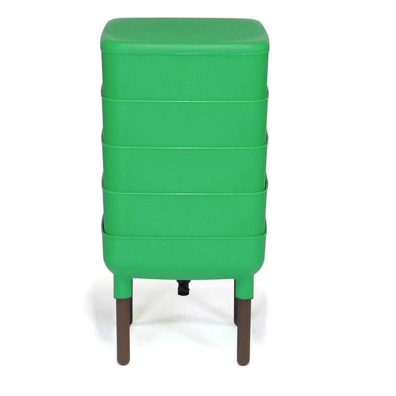 12 gallons gallons Bac à vers en plastique avec couvercle verrouillable, Vert