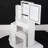 Small Size Left Bedside Vanity, Led Mirror With Touch Control & 3 Color Lights, Adjustable Brightness, Cushioned Stool, White , For Areas, American Style Compact Vanity And Stool - Lights Brightness-43300387