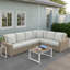 Canapé modulaire d'extérieur en forme de L de 116 po avec coussins Sunbrella Henri-1172335240