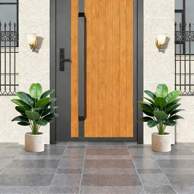 Paquet de 2 plantes artificielles d'intérieur palmier artificiel en pot feuilles tropicales (sans pot), pour la maison jardin extérieur maison bureau décor moderne