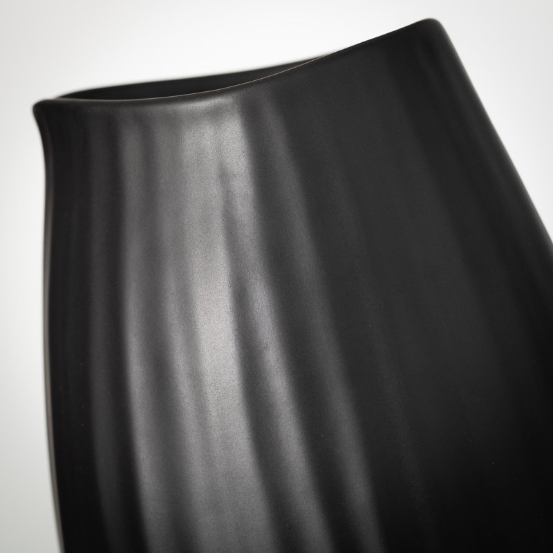 Ruebin 9'' Ceramic Table Vase, Black