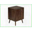 Table basse Mid-Century moderne, compacte, en stratifié noyer, facile à nettoyer pour un petit salon