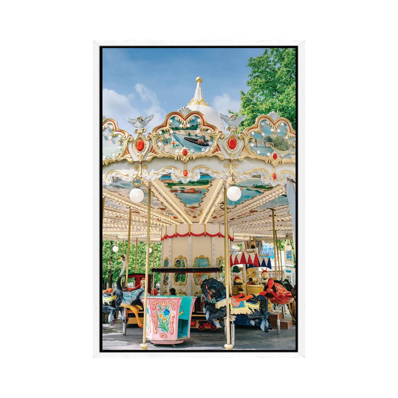 Tuileries Garden III by Bethany Young - Print on Canvas, White Framed, 101.6cm H x 66.04cm W x 3.81cm D