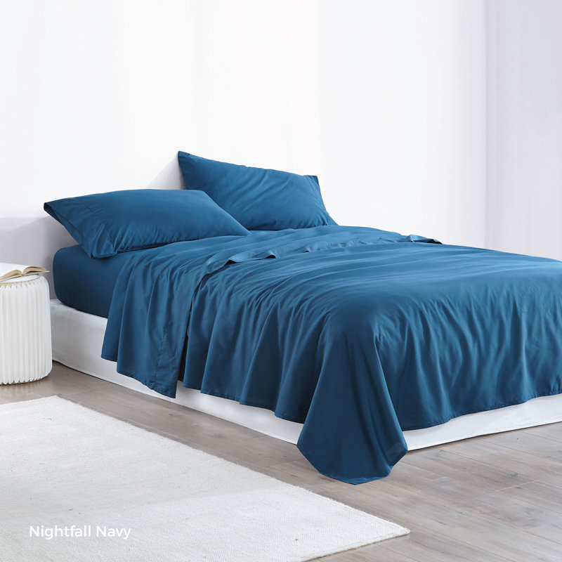 Microfiber Sheet Set, Twin XL Sheet Set + Fitted Sheet + 1 Pillowcase, Blue