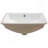 21"x14" White Ceramic Rectangular Undermount Bathroom Sink with Overflow