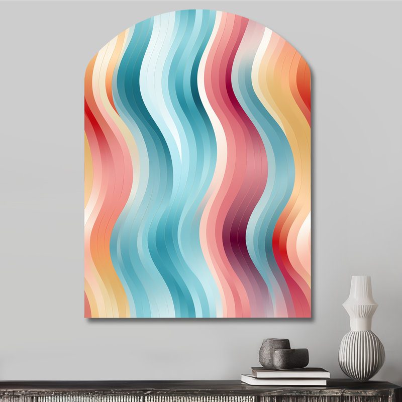 Cleva - Art mural asymétrique en métal strié, H 34 po x l 25 po