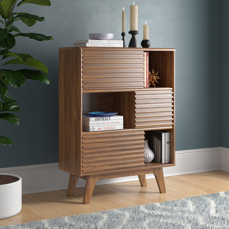 Carson Carrington Juansbo Three-tier Display Storage Cabinet Stand, Walnut
