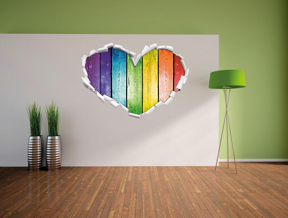 Wandtattoo Bunte Zaunslatten