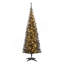 Sapin de Noël artificiel mince de 5 pi de hauteur avec 160 lumières DEL blanc chaud et 294 pointes, pour la décoration de Noël, noir