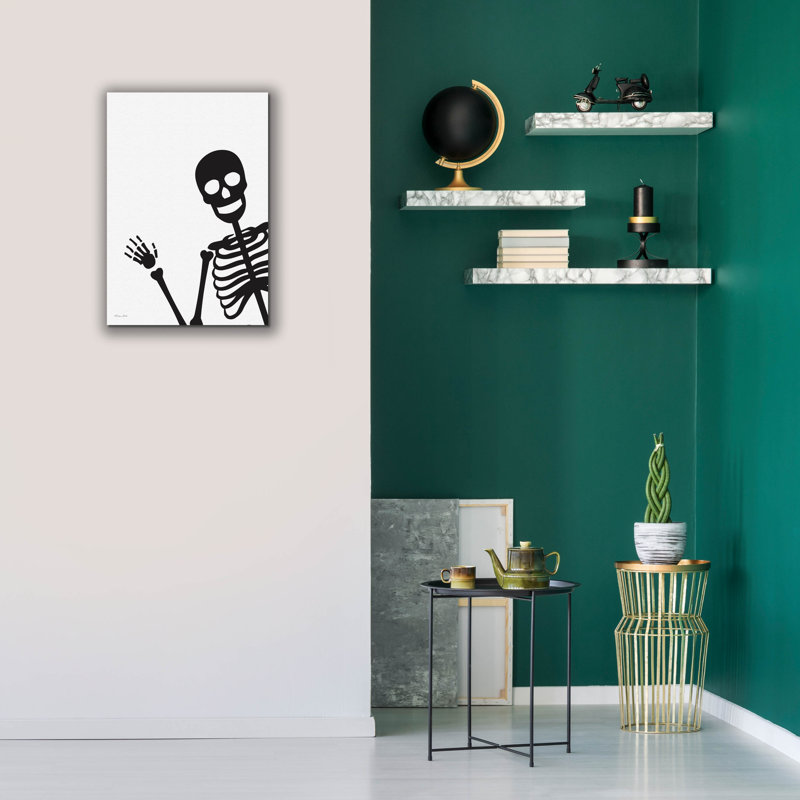 «Peek-a-boo Skeleton» par Susan Ball, estampe numérique sur toile, L 18 po x H 26 po