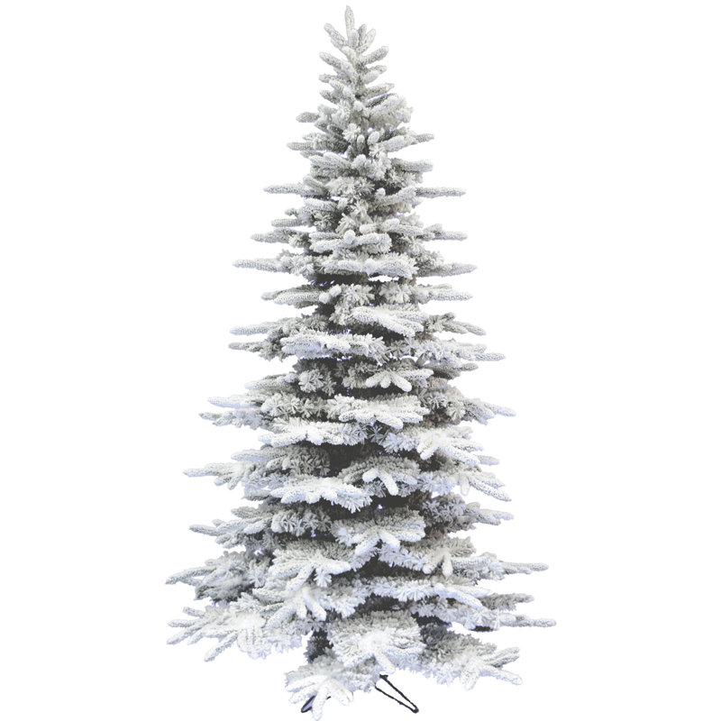 6.5-Ft White Flocked Artificial Christmas Tree with Stand