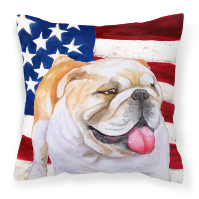 Coussin décoratif intérieur/extérieur 2 patriotiques yorkshire terrier