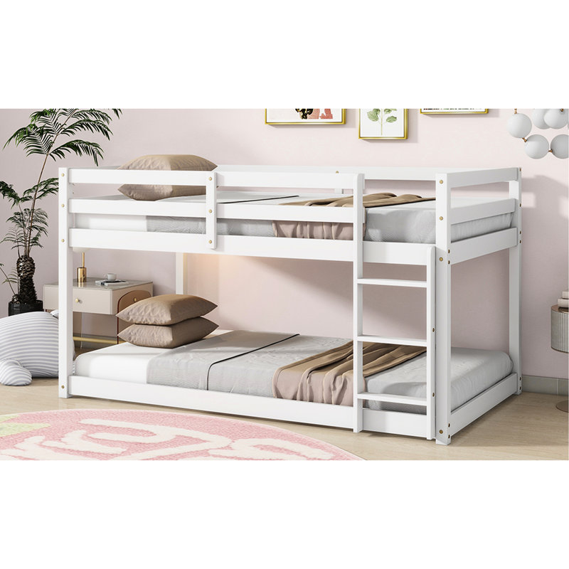 Lit simple mezzanine blanc avec plateau en bois d'hévéa massif Robuste et fiable. Espace de rangement supplémentaire en dessous. Guide d'assemblage facile Augmentez l'organisation de votre chambre à coucher. Processus simple